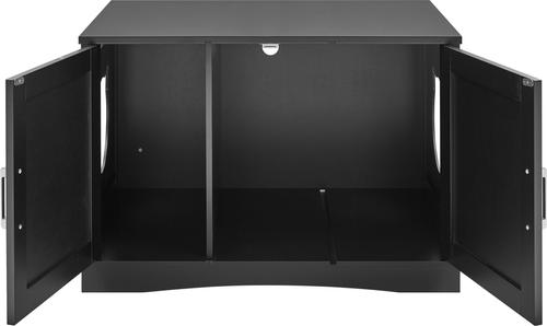 Show full view: Sweet Barks Designer Washroom Storage Bench Cat Litter Box Enclosure, Black slide 8 of 10