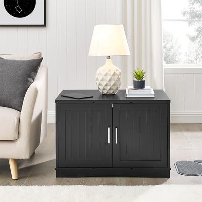 Show full view: Sweet Barks Designer Washroom Storage Bench Cat Litter Box Enclosure, Black slide 6 of 10