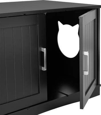 Show full view: Sweet Barks Designer Washroom Storage Bench Cat Litter Box Enclosure, Black slide 9 of 10