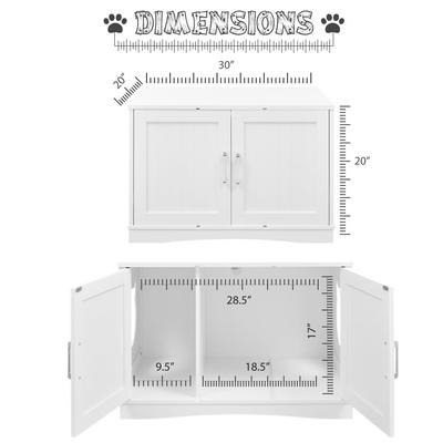 Show full view: Sweet Barks Designer Washroom Storage Bench Cat Litter Box Enclosure, White slide 4 of 10