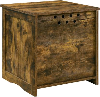 Show full view: Sweet Barks Enclosed House Side Table Cat Litter Box, Rustic Brown, Small slide 7 of 10