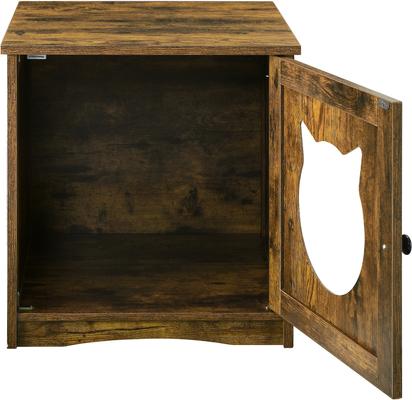 Show full view: Sweet Barks Enclosed House Side Table Cat Litter Box, Rustic Brown, Small slide 8 of 10