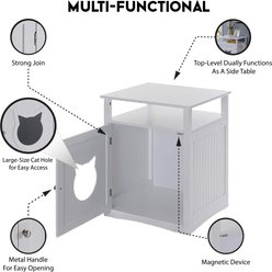 Sweet Barks Wooden Nightstand Cat Litter Box Enclosure, Grey slide 2 of 5