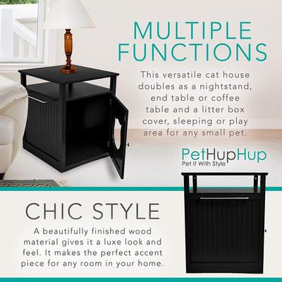 Show full view: Sweet Barks Wooden Nightstand Cat Litter Box Enclosure, White slide 6 of 7