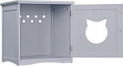 Sweet Barks Wooden Side Table Cat Litter Box Enclosure, Grey slide 2 of 8