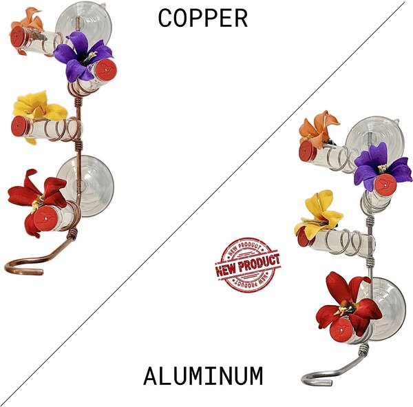 Sweet Feeders Classic Window Bird Feeder, Copper, 4 Station