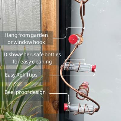 Show full view: Sweet Feeders Modern Spiral Bird Feeder, Copper, 4 Station slide 2 of 6