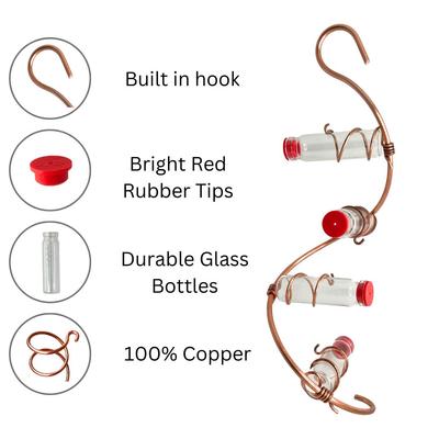 Show full view: Sweet Feeders Modern Spiral Bird Feeder, Copper, 4 Station slide 3 of 6