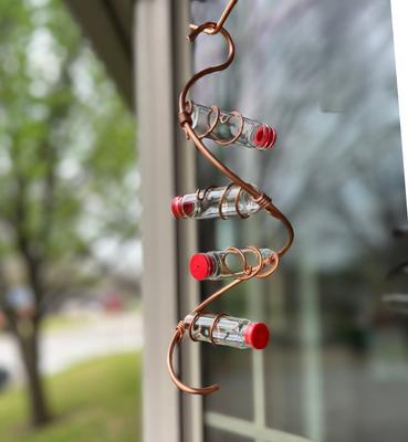 Show full view: Sweet Feeders Modern Spiral Bird Feeder, Copper, 4 Station slide 4 of 6