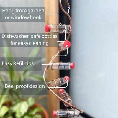 Show full view: Sweet Feeders Modern Spiral Bird Feeder, Copper, 6 Station slide 2 of 7