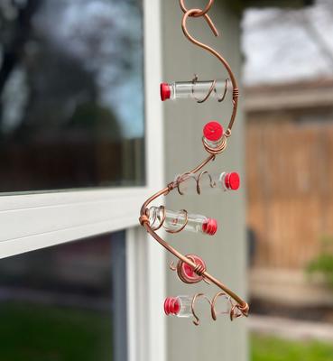 Show full view: Sweet Feeders Modern Spiral Bird Feeder, Copper, 6 Station slide 6 of 7