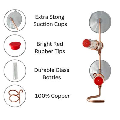 Show full view: Sweet Feeders Modern Window Bird Feeder, Copper, 2 Station slide 3 of 8