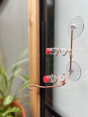 Show full view: Sweet Feeders Modern Window Bird Feeder, Copper, 2 Station slide 4 of 8