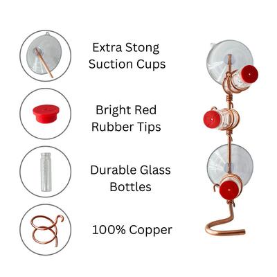 Show full view: Sweet Feeders Modern Window Bird Feeder, Copper, 3 Station slide 3 of 9