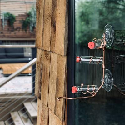 Show full view: Sweet Feeders Modern Window Bird Feeder, Copper, 3 Station slide 6 of 9