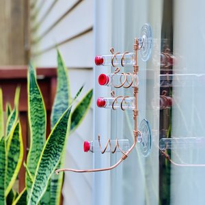 Sweet Feeders Modern Window Bird Feeder, Copper, 4 Station