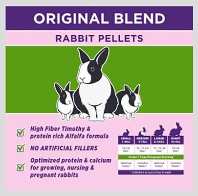 Show full view: Sweet Meadow Farm Rabbit Pellets Premium Timothy Blend Rabbit Food, 40-lb bag slide 2 of 6