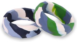 Sweet Paws Chunky Wearable Puppy Teether Stack Dog Toy, 2 count, K-9 Green