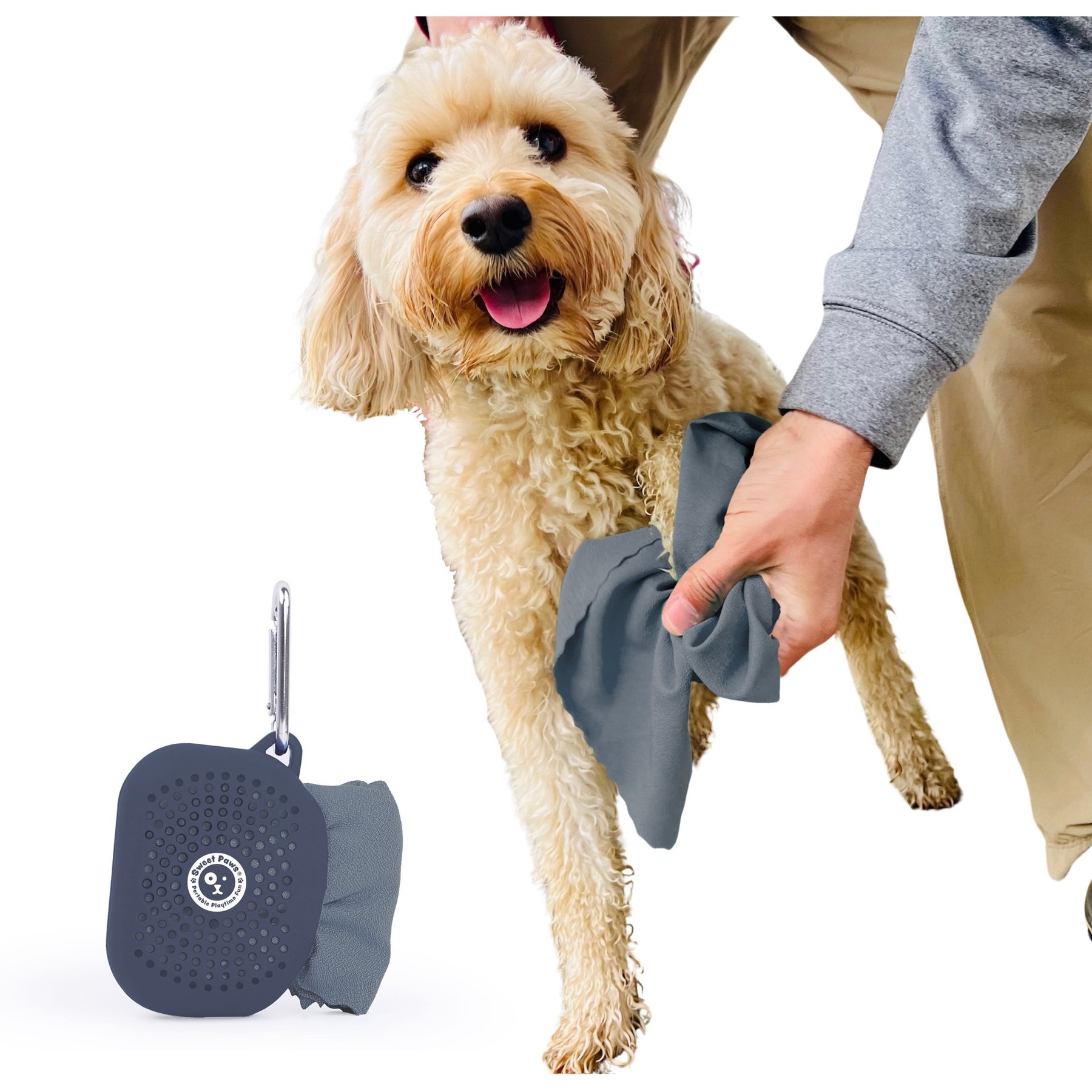 Sweet Paws Perfect Paws Portable Dog Towel, Clean Slate, Large, 1 count