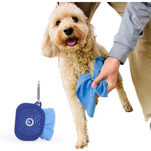 Sweet Paws Perfect Paws Portable Dog Towel, Newport Navy, Large, 1 count