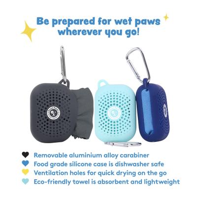 Show full view: Sweet Paws Perfect Paws Portable Dog Towel, Newport Navy, Large, 1 count slide 6 of 12