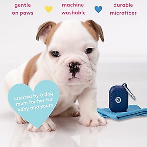 Sweet Paws Perfect Paws Portable Dog Towel, Newport Navy, Large, 1 count