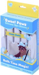 Sweet Paws Silicone Spa Dog & Cat Bathing & Grooming Gloves, 2 count, Clean Slate