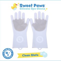 Sweet Paws Silicone Spa Dog & Cat Bathing & Grooming Gloves, 2 count, Clean Slate slide 2 of 9