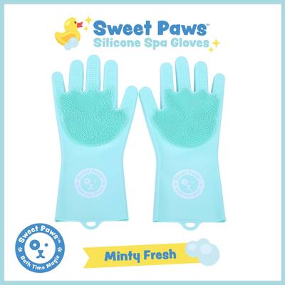 Show full view: Sweet Paws Silicone Spa Dog & Cat Bathing & Grooming Gloves, 2 count, Minty Fresh slide 2 of 10