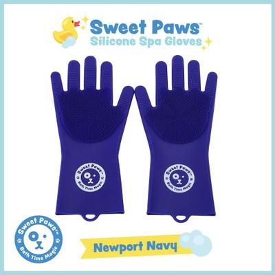 Show full view: Sweet Paws Silicone Spa Dog & Cat Bathing & Grooming Gloves, 2 count, Newport Navy slide 2 of 10