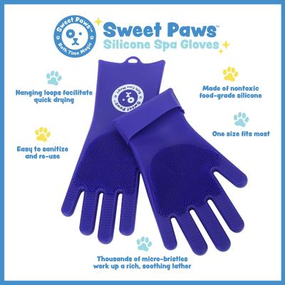 Show full view: Sweet Paws Silicone Spa Dog & Cat Bathing & Grooming Gloves, 2 count, Newport Navy slide 5 of 10