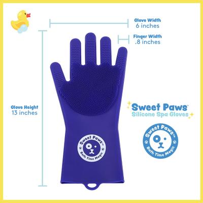 Show full view: Sweet Paws Silicone Spa Dog & Cat Bathing & Grooming Gloves, 2 count, Newport Navy slide 6 of 10