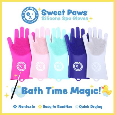 Show full view: Sweet Paws Silicone Spa Dog & Cat Bathing & Grooming Gloves, 2 count, Pretty In Pink slide 4 of 10