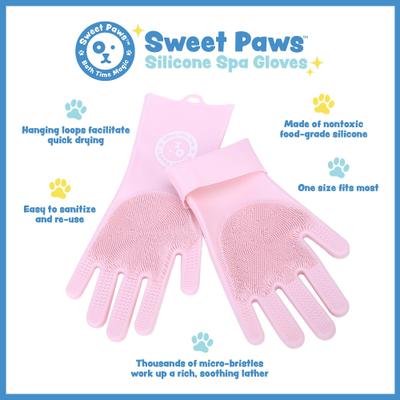 Show full view: Sweet Paws Silicone Spa Dog & Cat Bathing & Grooming Gloves, 2 count, Rosy Glow slide 5 of 10