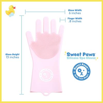 Show full view: Sweet Paws Silicone Spa Dog & Cat Bathing & Grooming Gloves, 2 count, Rosy Glow slide 6 of 10