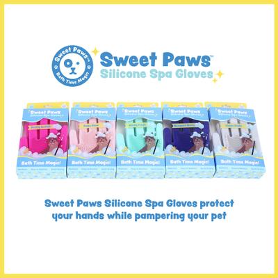 Show full view: Sweet Paws Silicone Spa Dog & Cat Bathing & Grooming Gloves, 2 count, Rosy Glow slide 7 of 10