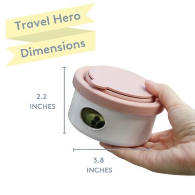 Show full view: Sweet Paws Travel Hero 3-in-1 Portable Dog Food Container, Poop Bag Dispenser & Collapsible Water Bowl, Sea Glass slide 8 of 11