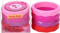 Sweet Paws Wearable Puppy Teether Stack Party of 4, Think Pink