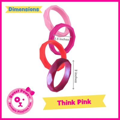 Show full view: Sweet Paws Wearable Puppy Teether Stack Party of 4, Think Pink slide 6 of 10