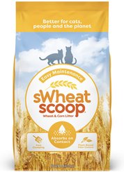 sWheat Scoop Easy Maintenance Natural Clumping Wheat & Corn Cat Litter, 14-lb bag