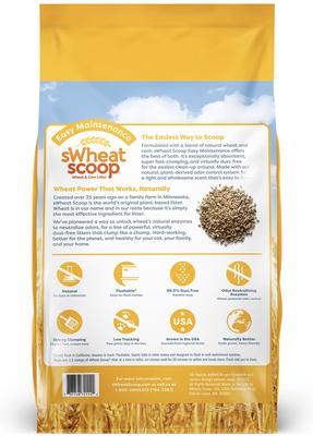 Show full view: sWheat Scoop Easy Maintenance Natural Clumping Wheat & Corn Cat Litter, 14-lb bag slide 3 of 11