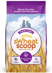 sWheat Scoop Fresh Linen Scented Natural Clumping Wheat Cat Litter, 14-lb bag