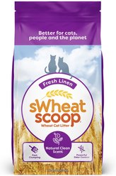 sWheat Scoop Fresh Linen Scented Natural Clumping Wheat Cat Litter, 28-lb bag
