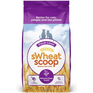 sWheat Scoop Fresh Linen Scented Natural Clumping Wheat Cat Litter, 28-lb bag