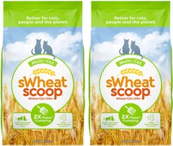 sWheat Scoop Multi-Cat Natural Clumping Wheat Cat Litter, 28-lb bundle