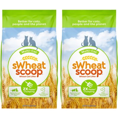 sWheat Scoop sWheat Scoop Multi-Cat Natural Clumping Wheat Cat Litter, 28-lb bundle
