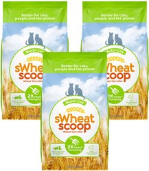 sWheat Scoop Multi-Cat Natural Clumping Wheat Cat Litter, 14-lb bag, bundle of 3