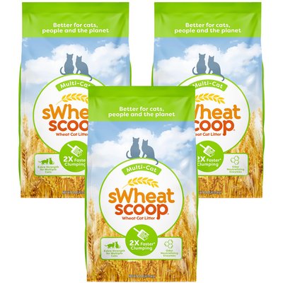 sWheat Scoop sWheat Scoop Multi-Cat Natural Clumping Wheat Cat Litter, 42-lb bundle