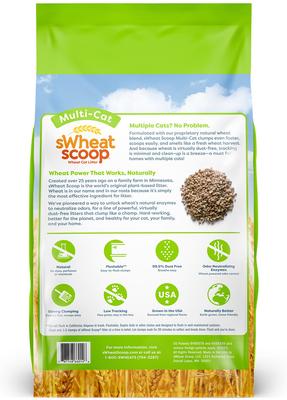 Show full view: sWheat Scoop Multi-Cat Natural Clumping Wheat Cat Litter, 14-lb bag, bundle of 3 slide 3 of 11