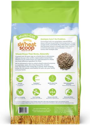 Show full view: sWheat Scoop Multi-Cat Natural Clumping Wheat Cat Litter, 14-lb bag slide 3 of 11